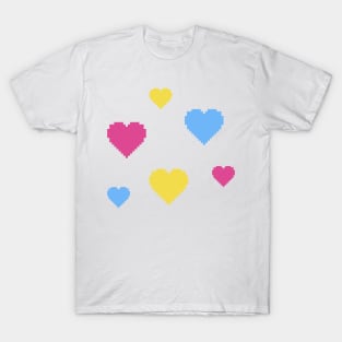 Pan Pride Hearts Pixel Art T-Shirt